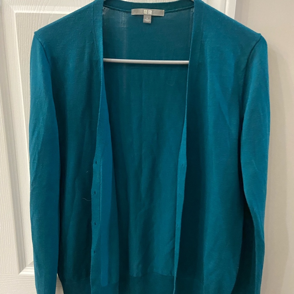 Teal Cardigan Sweater